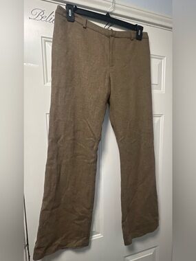 Women's Brown Wool Wide-Leg Knit Pants (Bin 5-041)